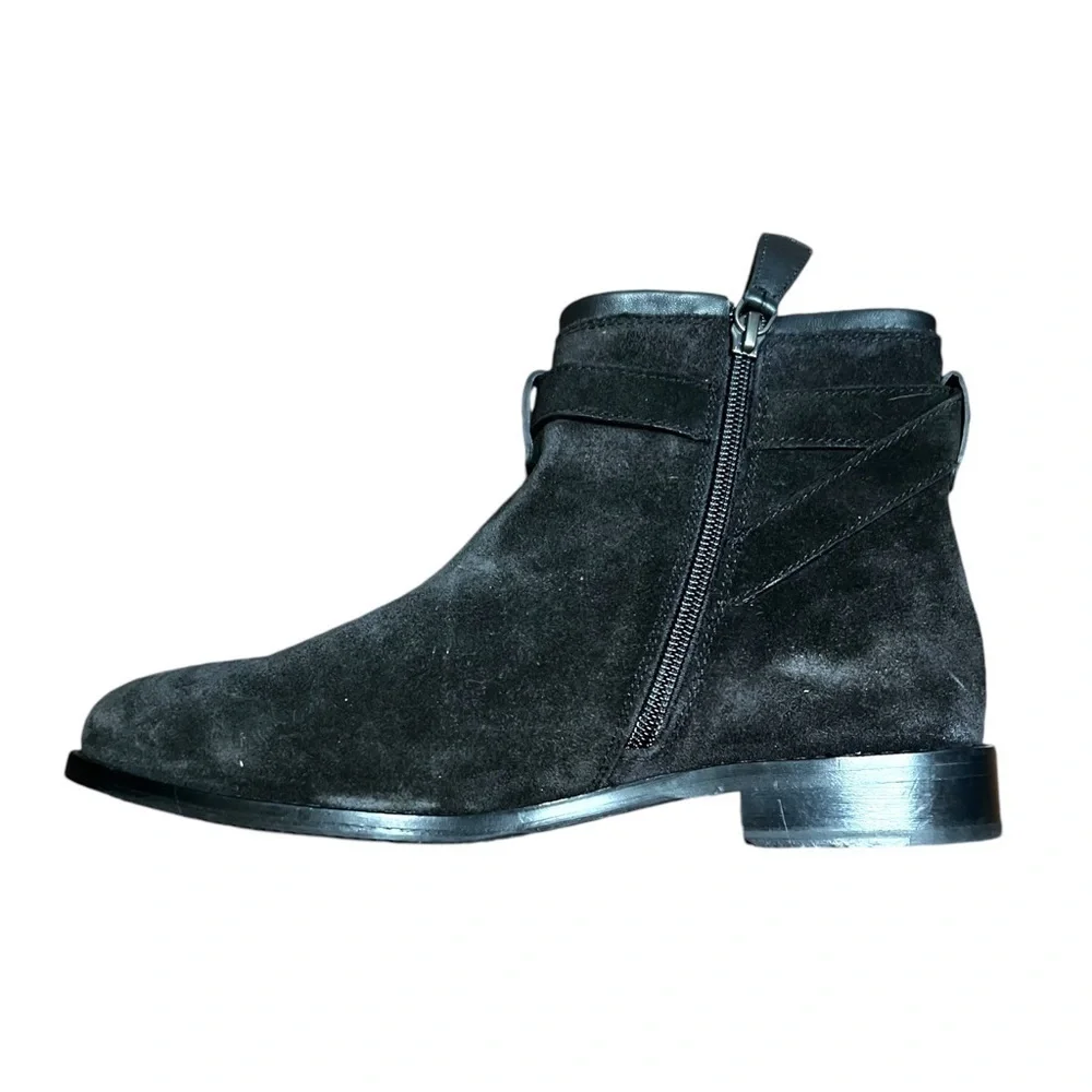 ▶️ Johnston & Murphy ◀️ Darby Snap Bootie All Leather Black Suede Women’s 8